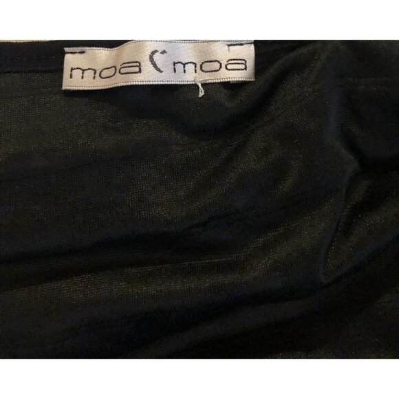 Moa Moa Black Ruffle Textured 3/4 Sleeve Top Womens XL - Picture 4 of 4